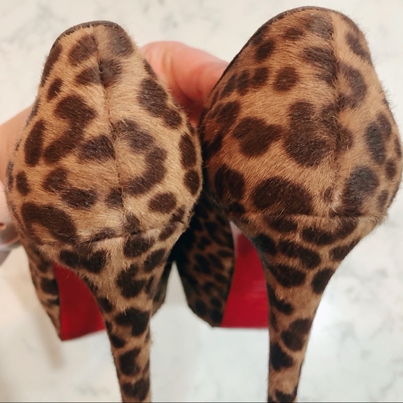 CHRISTIAN LOUBOUTIN Leopard Pony Hair Bianca Heels - Picture 9 of 16